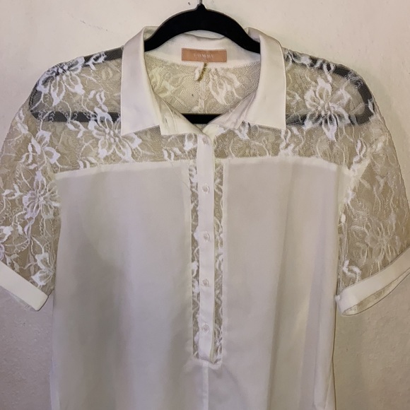 Comme USA lace button down blouse - Picture 2 of 11